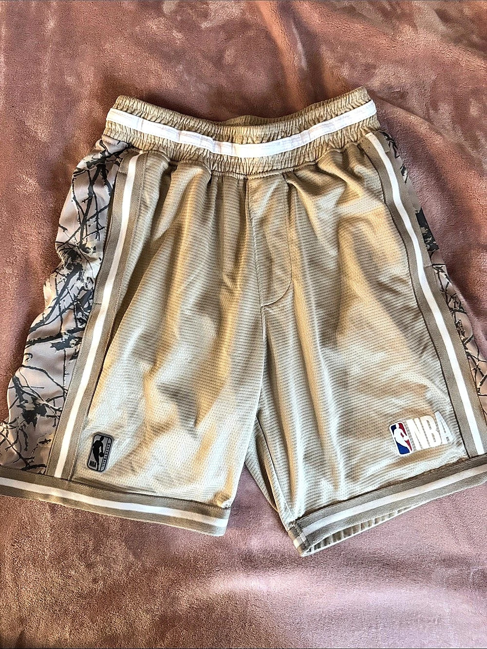 NBA kids Athletic Shorts in Gray & White